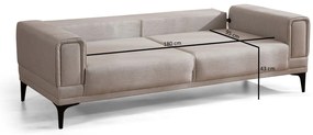 Třímístná rozkládací pohovka Horizon 230 cm ecru