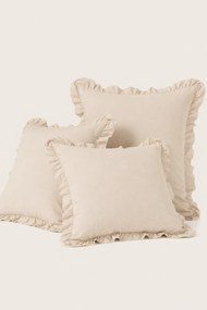 Saténová obliečka na vankúš RUFFY PREMIUM béžová Rozmer: 40x40 cm