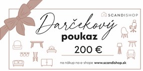 Darčekový poukaz na 200 € Forma poukazu: Elektronický