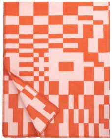 Vlnená deka Koodi 130x180, oranžovo-ružová