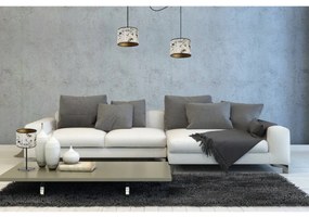 Závesné svietidlo Werona Spider 5, 2x sivé textilné tienidlo so vzorom, g