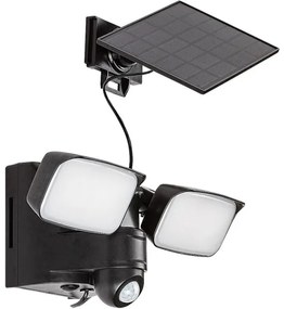 Rabalux 77091 - LED solárne nástenné svietidlo LESZNO 2xLED/5W/3,7V IP54 čierne