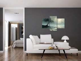 Obraz - Olejomaľba stromu s oceánom (90x60 cm)