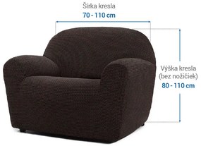 Super strečové poťahy NIAGARA čokoládová kreslo (š. 70 - 110 cm)