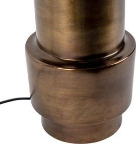 Art Deco stolná lampa bronzová s tienidlom z velúru zelená so zlatom 50 cm - Bruut