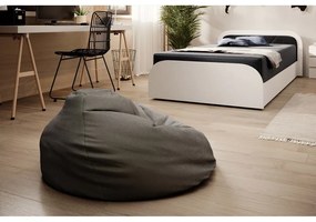 Biela/tmavosivá čalúnená/z drevotriesky jednolôžková posteľ s úložným priestorom s matracom 80x190 cm Parys – ELTAP