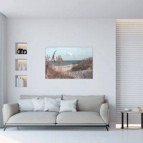 Obraz - Ružová pláž (90x60 cm)