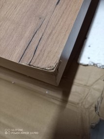 AKCIA Biely jedálenský stôl s doskou v dekore dub zlatý craft ADAM 100x60 II. akosť