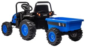 Elektrický traktor s prívesom Farmer modrý