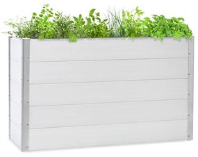 Nova Grow, záhradný záhon, 150 x 91 x 50 cm, WPC, drevený vzhľad, biely