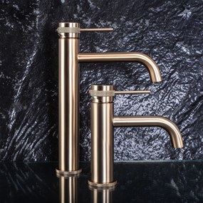 Rea Lungo Grip, vysoká umývadlová batéria h-280, zlatá matná, REA-B6896