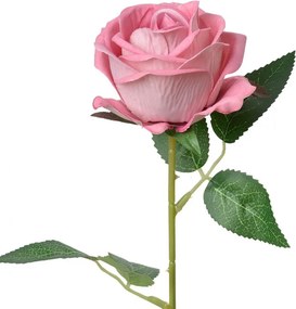 Ružová umelá kvetina ruže Rosea - 8*8*50 cm