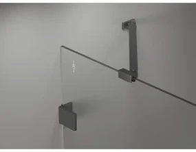 Mexen Lunar-B, výklopný sprchový kút ľavý 95 x 90 cm, 8mm číre sklo, grafitový profil, 832-095-090-95-00-L