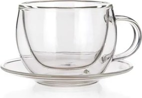 Dvojstenná šálka s tanierikom Doblo 80 ml, široký%