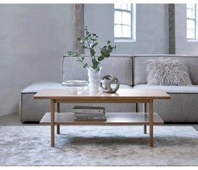 Konferenčný stolík s doskou v dubovom dekore v prírodnej farbe 60x120 cm Ponza – Unique Furniture