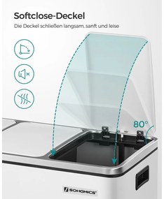 Recyklačný odpadkový kôš SONGMICS LTB54WT