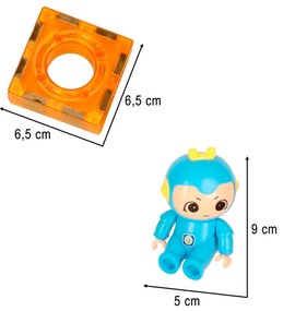 KIK Magnetická stavebnica guľôčková dráha s hudbou, 118 dielov