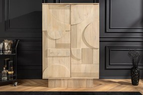 ART DECO komoda 140cm 3D mangové drevo bielo natreté