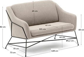 Béžová pohovka 128 cm Brida – Kave Home