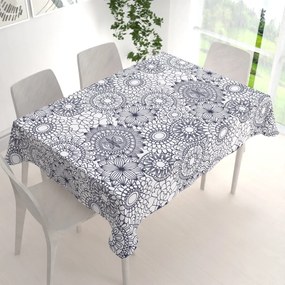 Biante Bavlnený obdĺžnikový obrus Sandra SA-274 Tmavo modré mandaly na bielom 60x100 cm