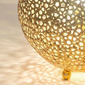 Stolná lampa Lily Piccolo, Ø 33 cm, zlatá