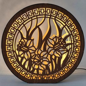 Stolná lampa z dreva Narcis | DAFFODIL: HDF - Orech 20 cm 4793-115248 LED0614