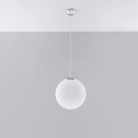 Závesné svietidlo Ugo, 1x biele sklenené tienidlo, (fi 30 cm), ch