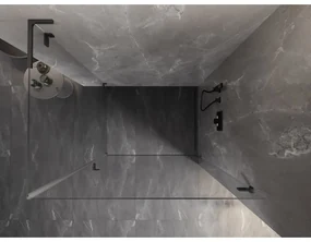 Mexen Lunar-B L pravostranný výklopný sprchový kút 75 x 70 cm, číre sklo, brúsený grafit, 832L-075-070-66-00-P
