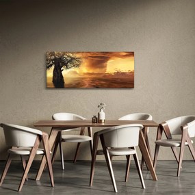 Obraz oranžových mračien (120x50 cm)