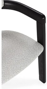 Biele/čierne čalúnené jedálenské kreslá v súprave s podrúčkami 2 ks Eiden – MOME