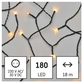 LED vianočná reťaz, 18 m, vonkajšia aj vnútorná, vintage, časovač