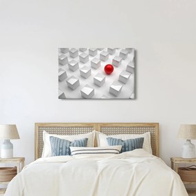 Obraz abstrakcie - kocky s guľou (90x60 cm)