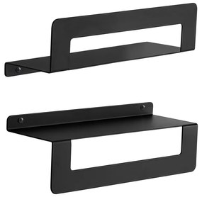 Gedy Gedy, CLEO polica s držiakem uterákov 300mm, čierna matná, 2019143