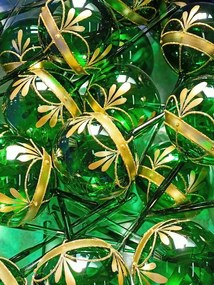 Bella Rose Sklenená vianočná špica na stromček Zelená Lesk