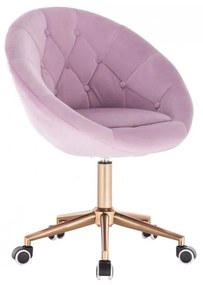 LuxuryForm DESIGN Kreslo VERA VELUR na zlatej podstave s kolieskami - levanduľa