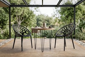 Vintino LIVORNO okrúhly rozkladací jedálenský stôl 80 cm dub artisan/čierna