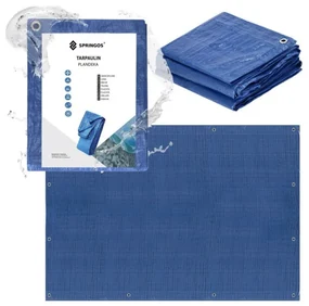SPRINGOS Krycia plachta s okami 3x5 m, 60g PE, modrá SPRINGOS PROTECT