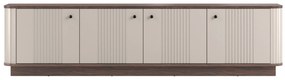 TV stolík Vesper 187 cm 4D - kašmír / orech / čierne úchyty