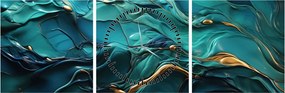 Obraz - Abstraktné textúry (s hodinami) (90x30 cm)