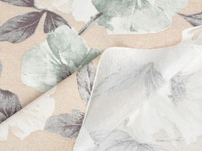 Biante Dekoračný obdĺžnikový obrus Porto PRT-012 Zeleno-biele kvety na béžovom 50x100 cm