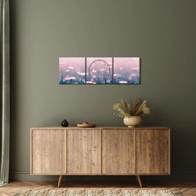 Obraz lesných rastlín (s hodinami) (90x30 cm)