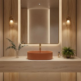 Rea Vanda, umývadlo na dosku 490x310x130 mm, oranžová matná, REA-U6377