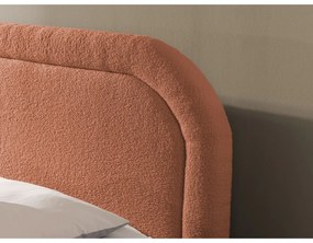 Oranžová boxspring posteľ s úložným priestorom 140x200 cm Ornes – Ropez