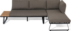 Obývací sedací kútik s moderným lyžinovým podstavcom