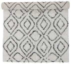 Biely/sivý bavlnený koberec 90x150 cm Katie – Bloomingville