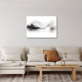 Obraz - Atramentová maľba krajiny (70x50 cm)
