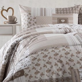 Letná sada periny a vankúša PATCHWORK, béžová