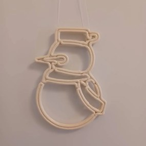 DECOLED Vianočný snehuliak, 30 cm, biely