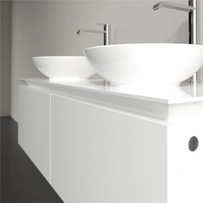 VILLEROY &amp; BOCH Legato závesná skrinka pod dve umývadlá na dosku, 2 zásuvky, 1200 x 500 x 380 mm, Glossy White, B58300DH