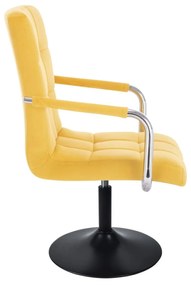 LuxuryForm DESIGN Stolička VERONA VELUR na čiernom tanieri - žltá